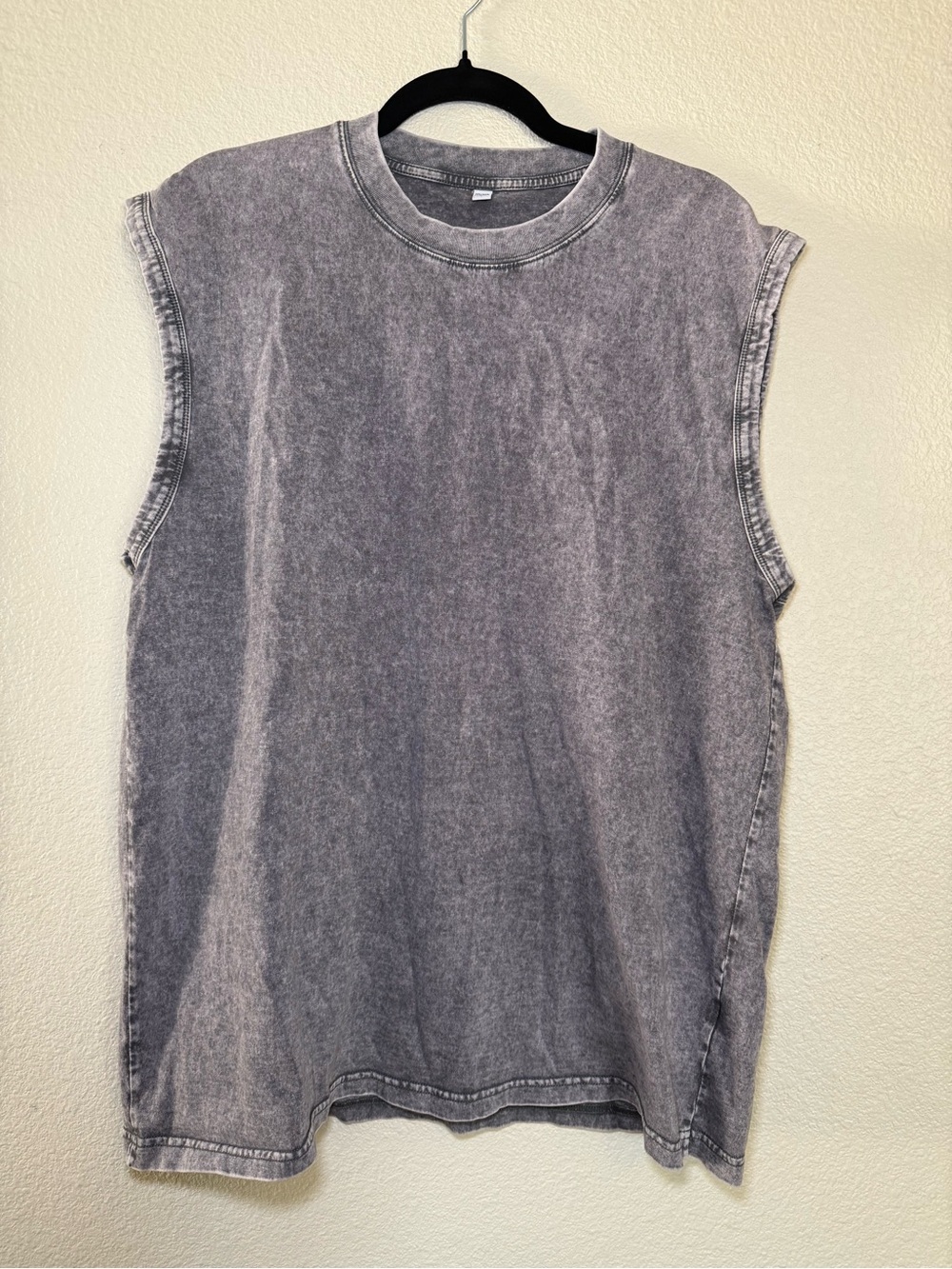 Gymshark Sleeveless Mineral-Wash Grey Tank Top Mens Size L